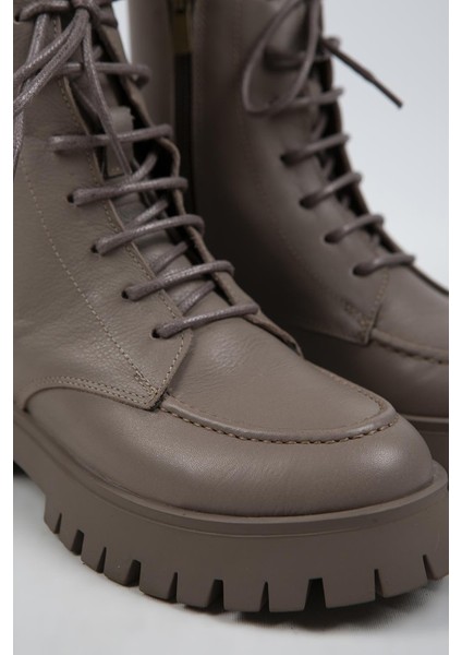 Jemima Kadın Hakiki Deri Bağcıklı Fermuarlı Vizon Bot fiyatları