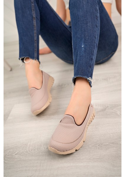 Kadın Krem Ortopedik Günlük Spor Ayakkabı modelleri