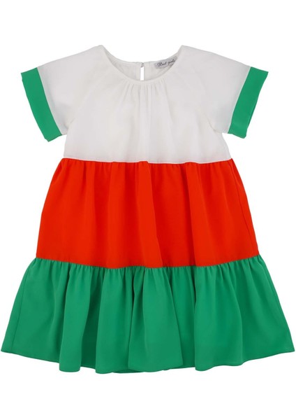 Kız Çocuk Bloklu Çok Renkli Elbise fiyatları