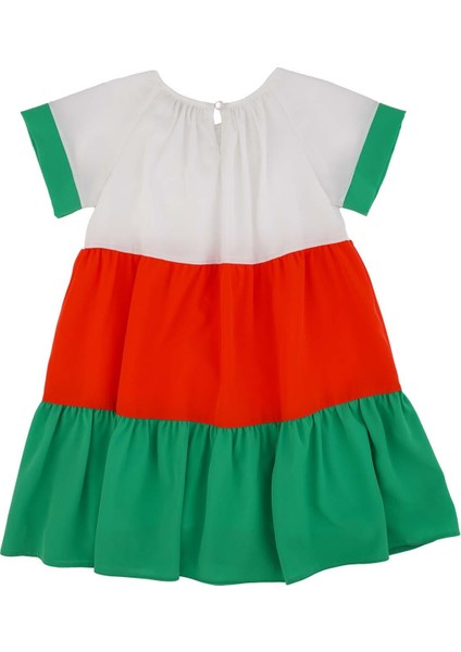 Kız Çocuk Bloklu Çok Renkli Elbise modelleri