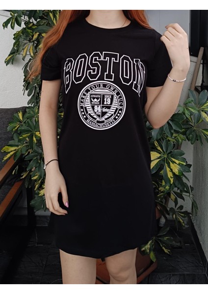 2053 Siyah Kadın Baskılı Elbise