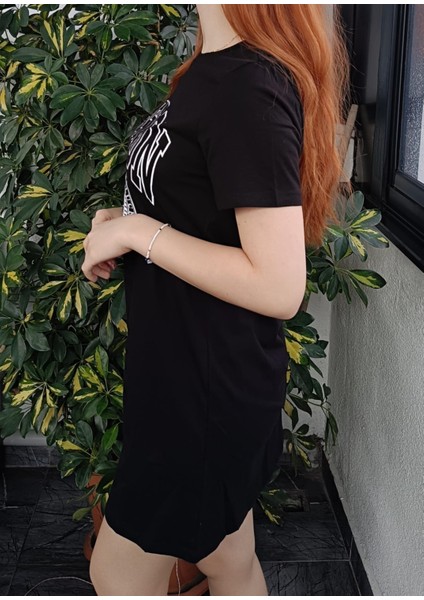 2053 Siyah Kadın Baskılı Elbise fiyatları