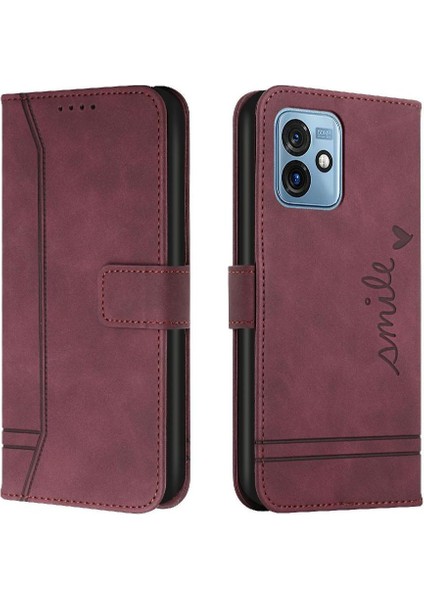 Motorola Moto G 5g 2023 Için El Kayışı Flip Folio Cüzdan Pu Telefon Kılıfı (Yurt Dışından)