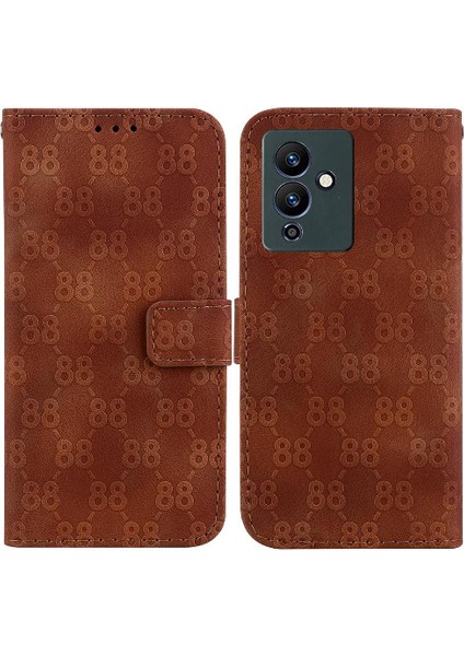 Infinix Not 12 5g Kart Tutucu Için Pu Deri Çift 8 Kabartmalı Telefon Kılıfı (Yurt Dışından)