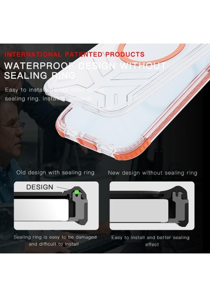 Iphone 15 Için 12FT Askeri Darbeye Dayanıklı IP68 Su Geçirmez Tam Manyetik Telefon Kılıfı (Yurt Dışından) modelleri