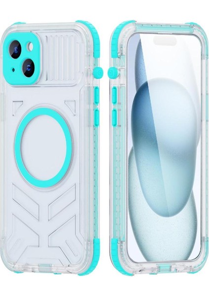 Iphone 15 Için 12FT Askeri Darbeye Dayanıklı IP68 Su Geçirmez Tam Manyetik Telefon Kılıfı (Yurt Dışından)