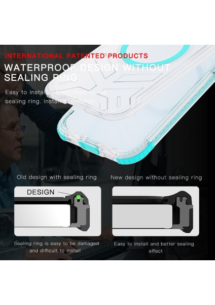 Iphone 15 Için 12FT Askeri Darbeye Dayanıklı IP68 Su Geçirmez Tam Manyetik Telefon Kılıfı (Yurt Dışından) modelleri