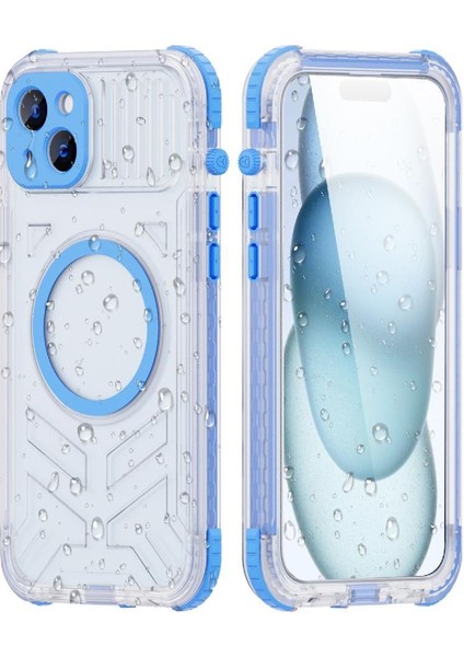 Iphone 15 Için 12FT Askeri Darbeye Dayanıklı IP68 Su Geçirmez Tam Manyetik Telefon Kılıfı (Yurt Dışından)