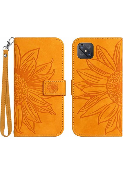 Oppo Reno4 Z 5G/A92S Için Kart Yuvaları Tutucu ile Kısa Kayış Flip Case Telefon Kılıfı (Yurt Dışından)