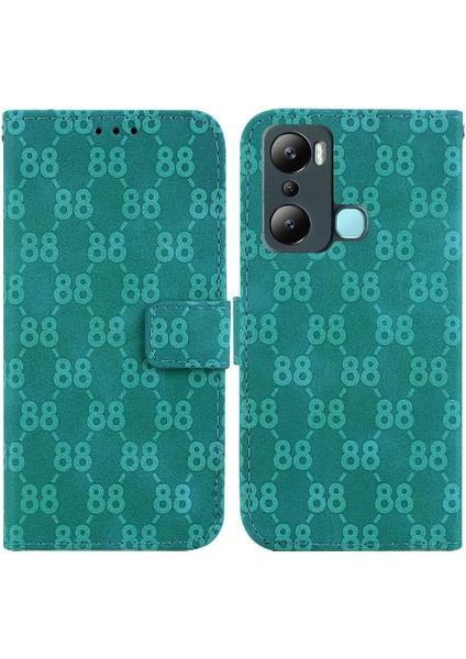 Infinix Sıcak 20I Cüzdan Için Çift 8 Kabartmalı Kart Tutucu Telefon Kılıfı (Yurt Dışından)