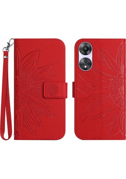Oppo Için Card 5G/A78 5g Kart Yuvaları ile Kısa Kayış Tutucu Flip Cüzdan Telefon Kılıfı (Yurt Dışından)