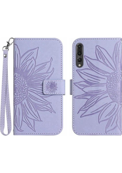 Kart Yuvaları ile Huawei P20 Pro Için Tutucu Flip Cüzdan Pu Telefon Kılıfı (Yurt Dışından)