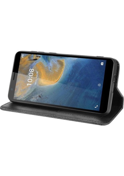 Zte Blade Magnetic Manyetik Kapatma Pu Deri Cüzdan Telefon Kılıfı (Yurt Dışından)