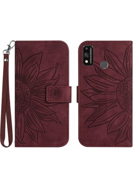 Onur 9x Lite Için Kart Yuvaları Tutucu Kabartmalı Lüks ile Kısa Kayış Telefon Kılıfı (Yurt Dışından)