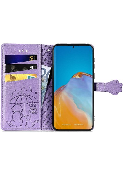 Huawei P50 Kısa Kayış Darbeye Karikatür Hayvanlar Telefon Kılıfı (Yurt Dışından)