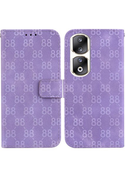 Onur 90 Pro Için Pu Deri Cüzdan Çift 8 Kabartmalı Kart Telefon Kılıfı (Yurt Dışından)