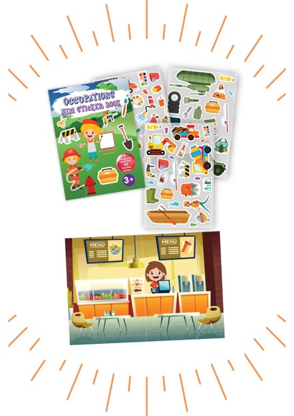 Mini Sticker Book " Occupatıons " Tekrar Kullanılabilir Sticker Kitabı Meslekler BON8740