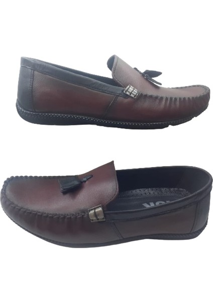 N S R Erkek Bordo Loafer Ayakkabı N036-10