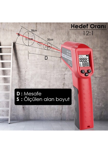 ST8550 Lazerli Dijital Termometre 550°C | Infrared