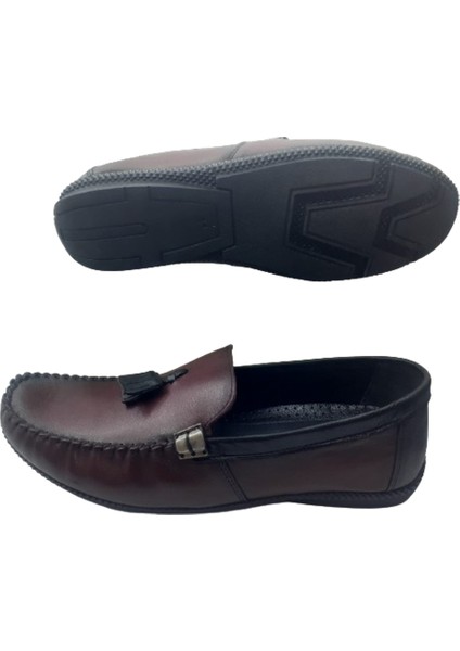 N S R Erkek Bordo Loafer Ayakkabı N036-10 fırsatları