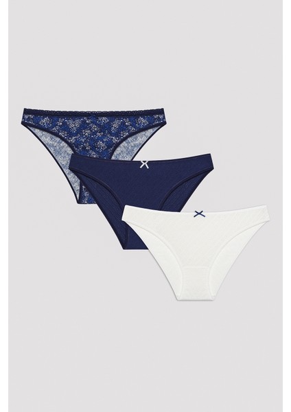 Dark Blossom ÇoK Renkli 3lü Slip Külot