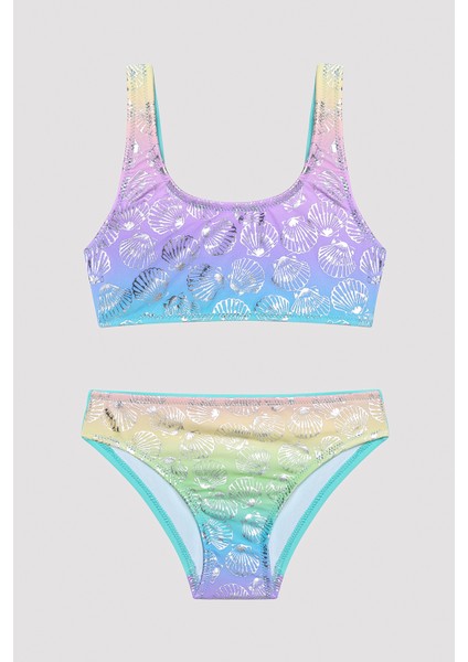 Kız Çocuk Silver Çok Renkli Halter Bikini Takımı