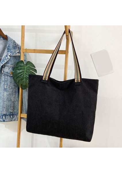 Sanat Çanta Moda Omuz Çantası Kadın Kadife Çanta Retro Büyük Çanta Basit Stil Okul Çantası Açık Gri (Yurt Dışından)