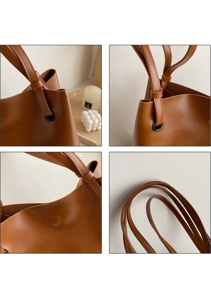 Retro Büyük Kapasiteli Çanta Kadın Moda Tote Çanta Vahşi Atmosfer Tek Omuz Taşınabilir Siyah (Yurt Dışından) fiyatları