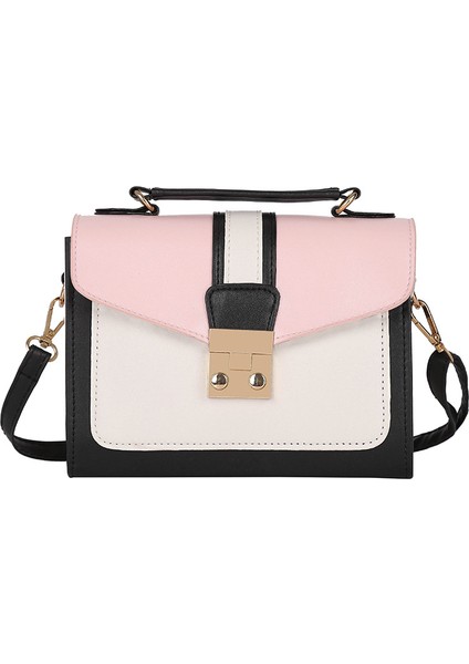 Kadın Çanta Mini Çanta Kadın Sling Kadın Moda Hit Renk Omuz Messenger Satchel Tote Crossbody Çanta Pembe (Yurt Dışından)