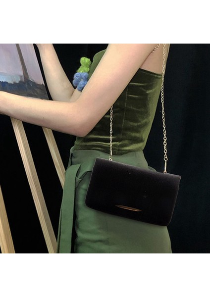 Orman Kadın Keten Çuval Bezi Küçük Kare Kız Omuz Askılı Çanta Kadın Çantalar Crossbody Omuzdan Askili Çanta (Siyah) (Yurt Dışından) modelleri