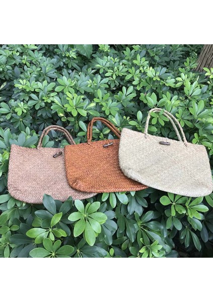 Moda Hasır Kadın Çantaları Omuz Çantaları Plaj Çantaları Kozmetik Saklama Torbaları (Turuncu) (Yurt Dışından) fiyatları