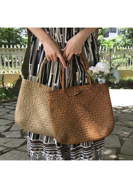 Moda Hasır Kadın Çantaları Omuz Çantaları Plaj Çantaları Kozmetik Saklama Torbaları (Turuncu) (Yurt Dışından) modelleri