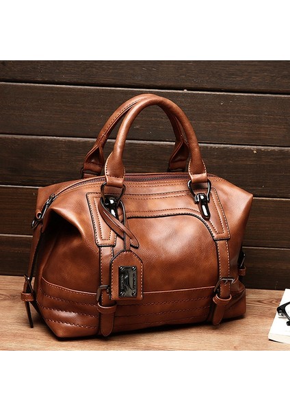 Kadın Deri Moda Bayan Haberci Çanta Omuz Çantası Tote Satchel Çanta Kahverengi (Yurt Dışından) indirimleri