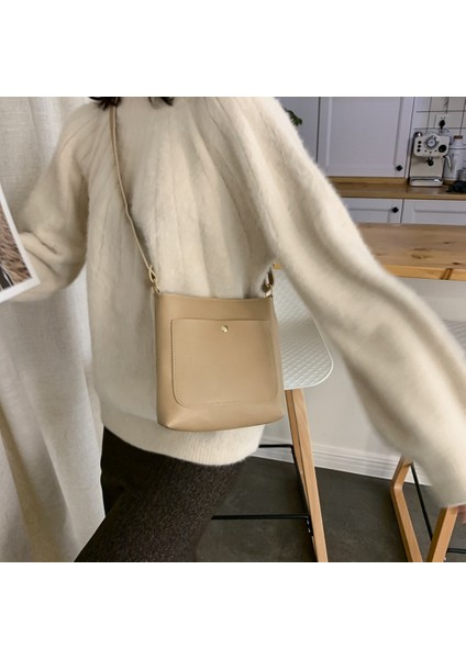 Moda Tek Omuz Messenger Çanta Odası Basit Trendy Küçük Kare Çanta (Kahverengi) (Yurt Dışından)