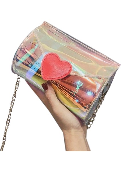 Kadın Zincir Omuz Askısı Çanta Çanta Crossbody Çanta Şeffaf Şeffaf (Yurt Dışından)