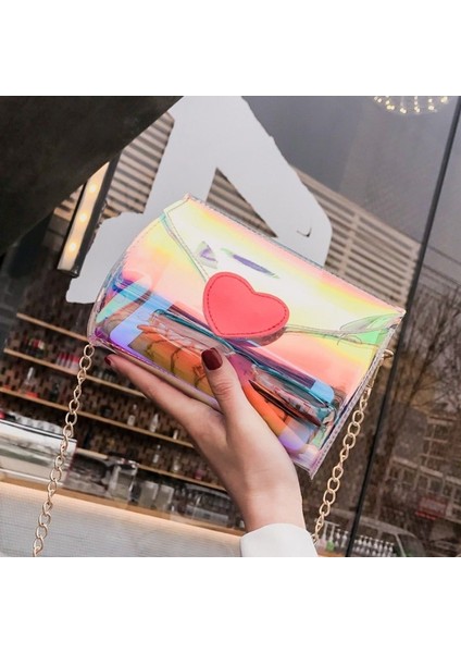 Kadın Zincir Omuz Askısı Çanta Çanta Crossbody Çanta Şeffaf Şeffaf (Yurt Dışından) modelleri