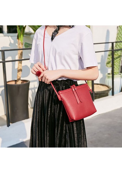 Moda Kadın Omuzdan Askili Çanta Pu Deri Kadın Çanta Katı Tote Çanta Crossbody Çanta Deri Kadın Askılı Çanta (Siyah) (Yurt Dışından) indirimleri