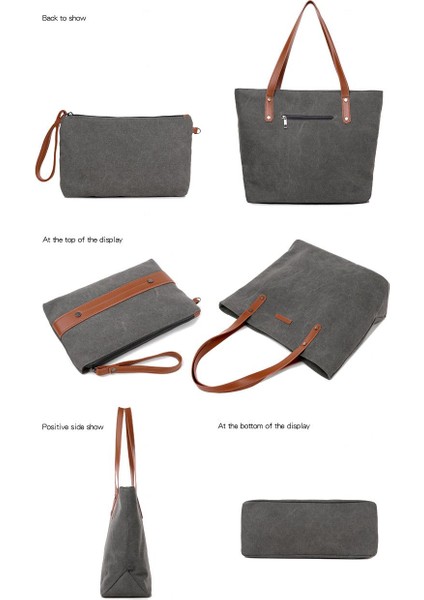 Küçük Çanta ile Kadın Taşınabilir Kanvas Omuz Çantası Çanta (Gri) (Yurt Dışından) modelleri