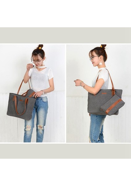 Küçük Çanta ile Kadın Taşınabilir Kanvas Omuz Çantası Çanta (Gri) (Yurt Dışından) fırsatları
