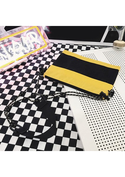 Erkek Omuz Çantası Tek Tek Omuz Çapraz Çanta Moda Trendi Çanta Açık Eğlence Hit Renk Bez Çanta Sarı (Yurt Dışından) modelleri