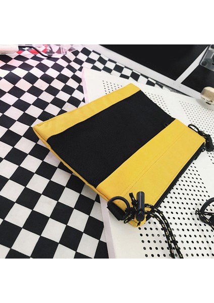 Erkek Omuz Çantası Tek Tek Omuz Çapraz Çanta Moda Trendi Çanta Açık Eğlence Hit Renk Bez Çanta Sarı (Yurt Dışından) fırsatları