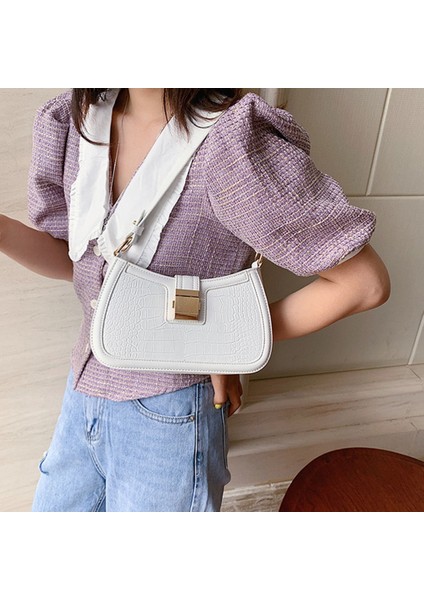 Popüler Yeni Kore Moda Ekose Rahat Basit Tek Omuz Messenger Çanta Beyaz (Yurt Dışından) fiyatları