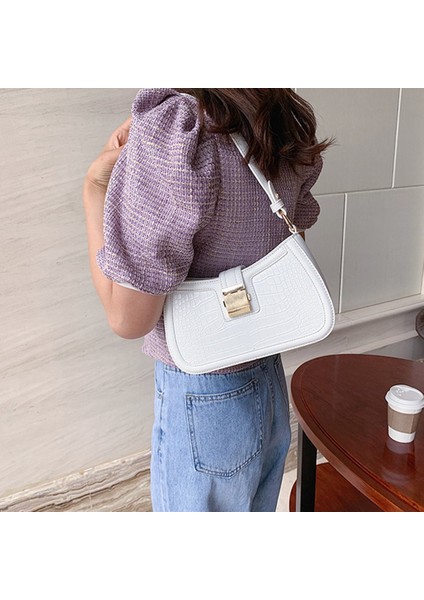 Popüler Yeni Kore Moda Ekose Rahat Basit Tek Omuz Messenger Çanta Beyaz (Yurt Dışından) indirimleri