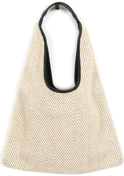 2x Kadın Omuz Çantaları Hasır Dokuma Hasır Çanta Tasarımcı Çanta Büyük Kapasiteli Tote Kadın Yaz Plaj Çanta Bej (Yurt Dışından) indirimleri