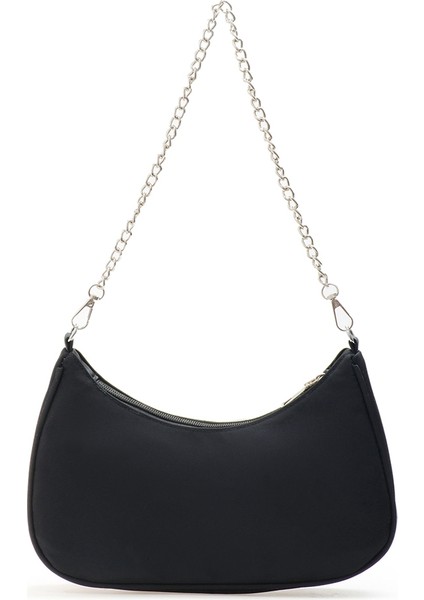 Moda Çanta Kadın Koltuk Altı Çanta Retro Düz Renk Bayan Çanta Tasarım Kızlar Küçük Omuz Çantaları Siyah (Yurt Dışından)