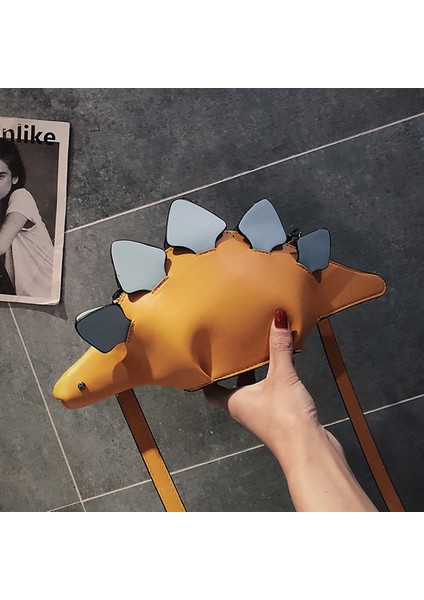 Karikatür Çanta Flap 3D Komik Hayvan Messenger Çanta Panelli Omuz Crossbody Çanta Kız Hediye (Sarı) (Yurt Dışından)