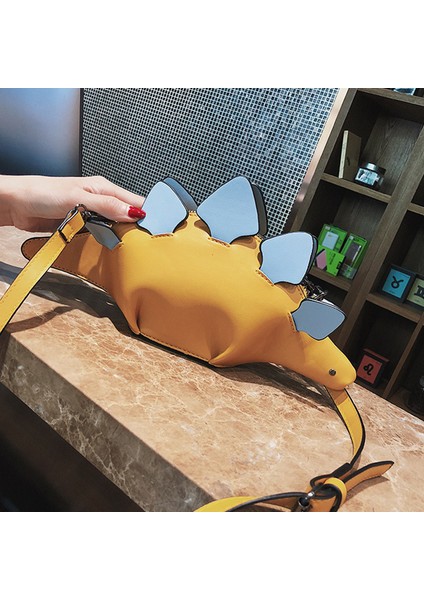 Karikatür Çanta Flap 3D Komik Hayvan Messenger Çanta Panelli Omuz Crossbody Çanta Kız Hediye (Sarı) (Yurt Dışından)