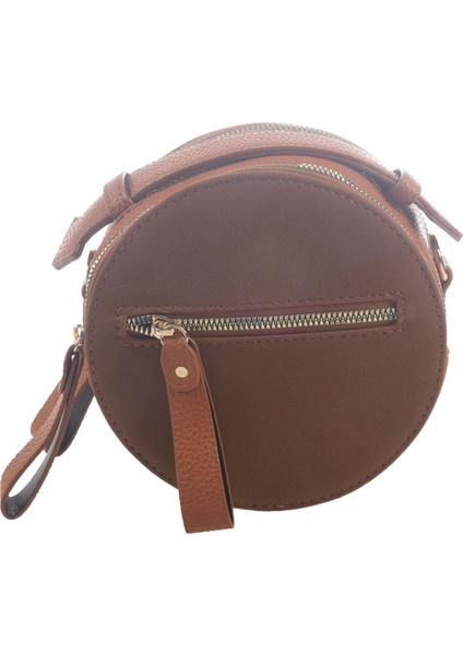 Moda Dairesel Fırçalama Pu Deri Çanta Kadın Retro Küçük Yuvarlak Omuz Çantası Kadın Daire Messenger Çanta (Kahverengi) (Yurt Dışından) indirimleri