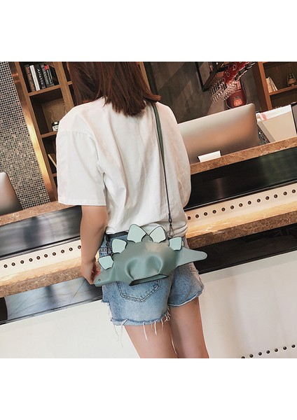 Karikatür Çanta Flap 3D Komik Hayvan Messenger Çanta Panelli Omuz Crossbody Çanta Kız Hediye (Gri Mavi) (Yurt Dışından) modelleri
