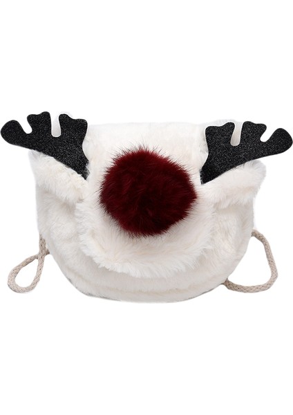 Boynuz Peluş Çanta Kızıl Saç Topu Aksesuarları Sonbahar ve Kış Sevimli Tüylü Elk Omuz Çapraz Paket (Yurt Dışından)